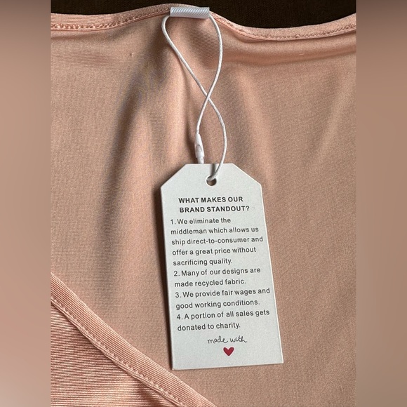 Clothes Mentor No Tag Peach Satin Sheer Wrap Look NWT. Sz XL Pleated In Front. - Picture 9 of 14